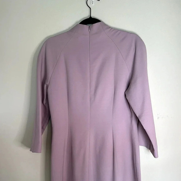 NWT Ralph Lauren Purple Label Made in Italy Lilac Midi Dress Wool/Silk Size 12 - Picture 9 of 15